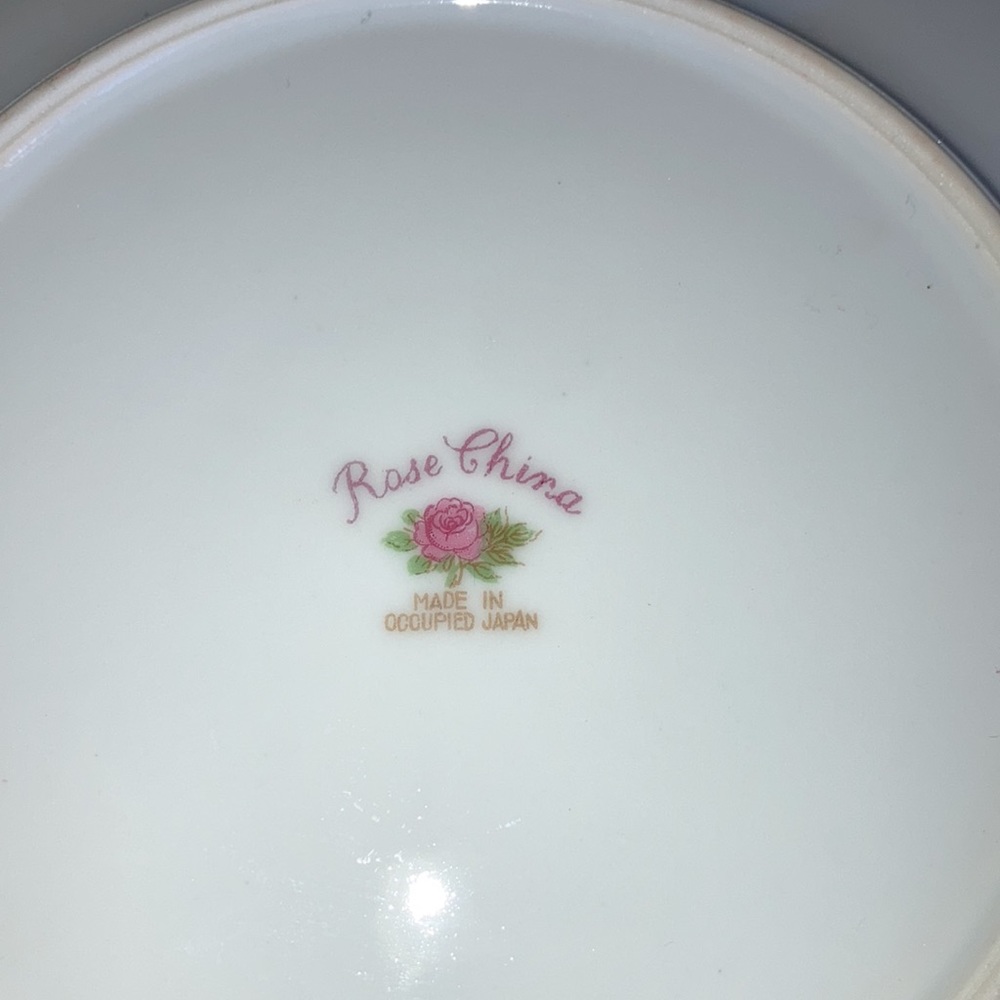 ROSE CHINA made in Occupied Japan, set of 4 gilded dessert plates $31 - Picture 4 of 8